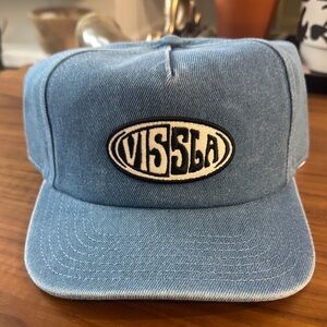 VISSLA Light Blue Denim Patch Logo 5-Panel Cap